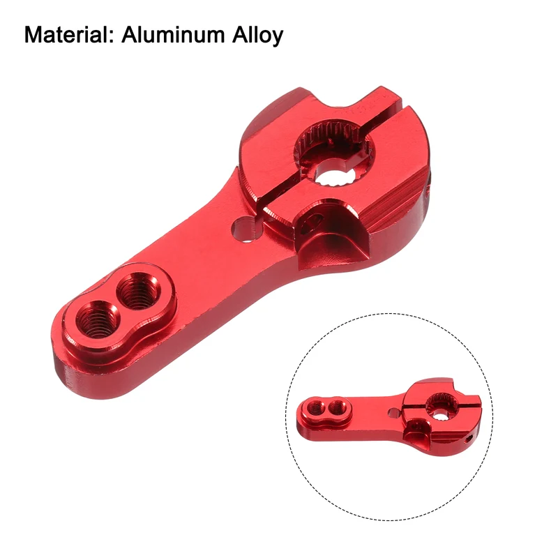 3 Pcs Aluminum Alloy 25T Steering Servo Arm Horn for DIY RC Car, Red