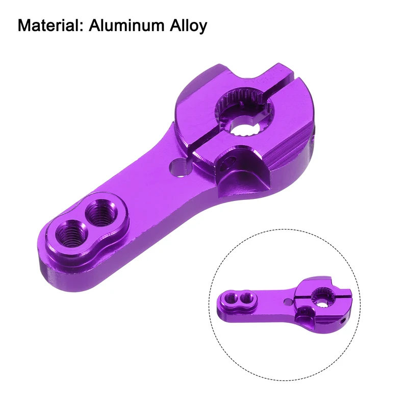 3 Pcs Aluminum Alloy 25T Steering Servo Arm Horn for DIY RC Car, 35mm Purple