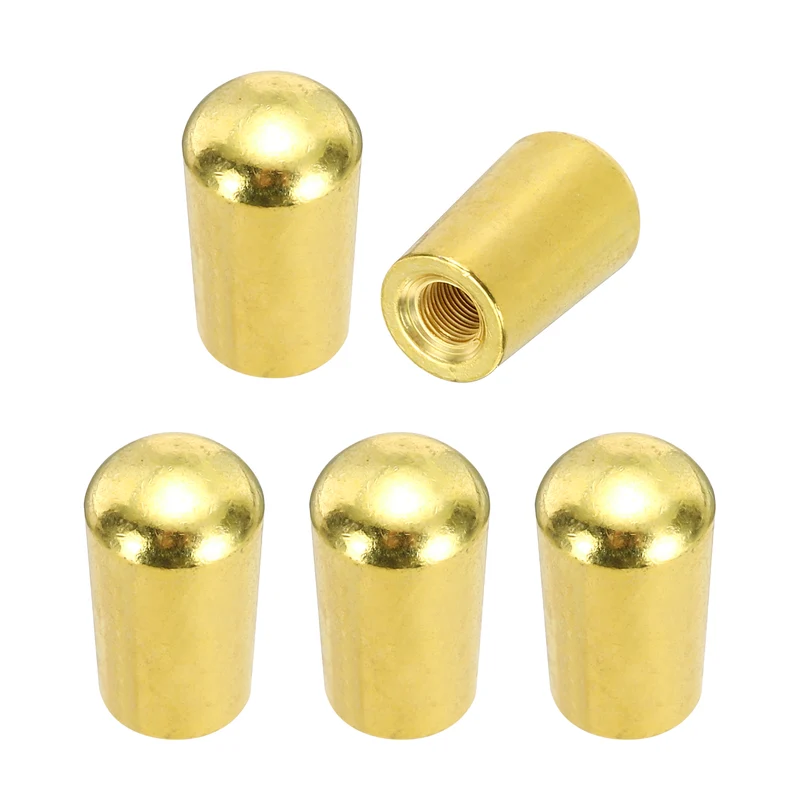 5Pcs 3 Way Guitar Toggle Switch Tip, M3.5 Brass Threaded for LP, Gold