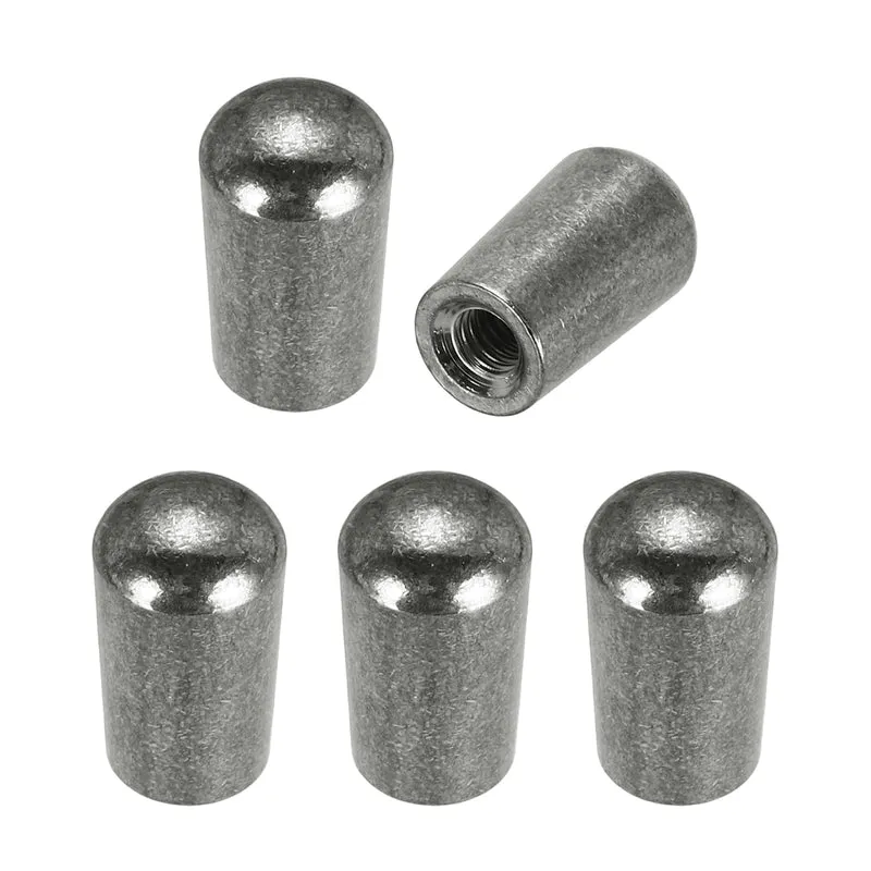 5Pcs 3 Way Guitar Toggle Switch Tip, M3.5 Brass Threaded for LP, Dark Silver