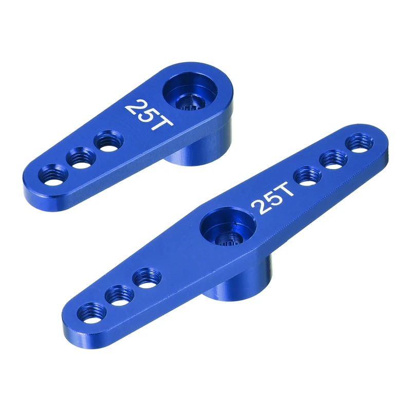 1 Set Aluminum Servo Horn 25T Servo Horn Steering Double Arms Deep Blue
