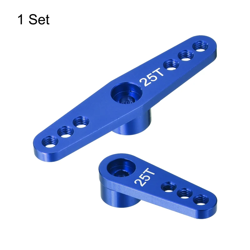 1 Set Aluminum Servo Horn 25T Servo Horn Steering Double Arms Deep Blue