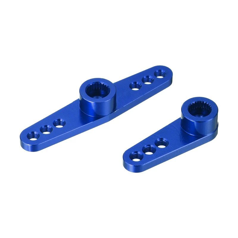 1 Set Aluminum Servo Horn 25T Servo Horn Steering Double Arms Deep Blue