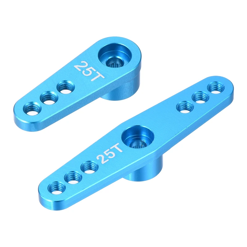 1 Set Aluminum Servo Horn 25T Servo Horn Steering Double Arms Sky Blue