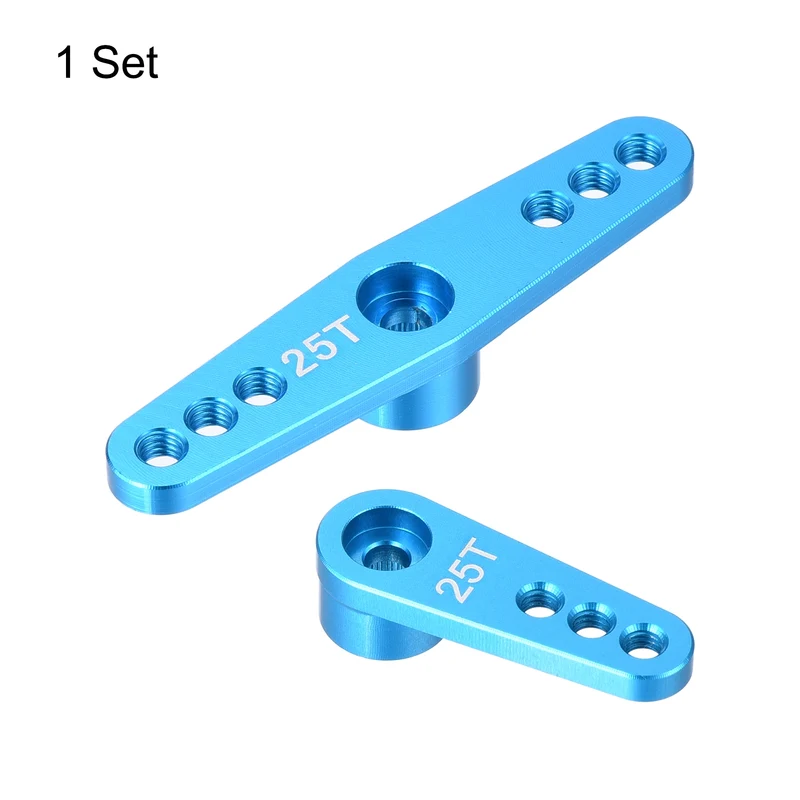 1 Set Aluminum Servo Horn 25T Servo Horn Steering Double Arms Sky Blue