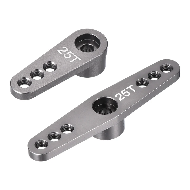1 Set Aluminum Servo Horn 25T Servo Horn Steering Double Arms Bright Gray