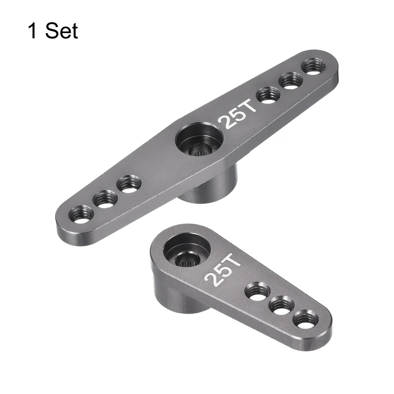 1 Set Aluminum Servo Horn 25T Servo Horn Steering Double Arms Bright Gray