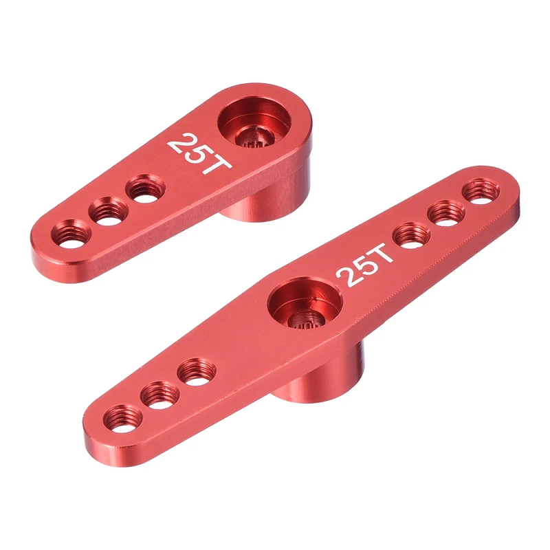 1 Set Aluminum Servo Horn 25T Servo Horn Steering Double Arms Red