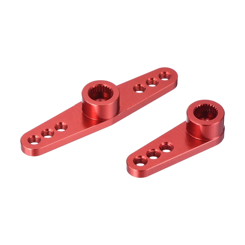 1 Set Aluminum Servo Horn 25T Servo Horn Steering Double Arms Red