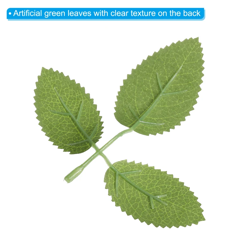 4.7x3.9" Artificial Green Leaves, 90 Pcs Bulk Greenery Leaves Fake Rose Flower Leaves Fake Leaves for Wedding Bouquets Wreaths Decor