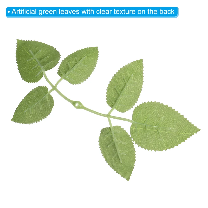 10.2x4.7" Artificial Green Leaves, 60 Pcs Bulk Greenery Leaves Fake Rose Flower Leaves Fake Leaves for Wedding Bouquets Wreaths Decor