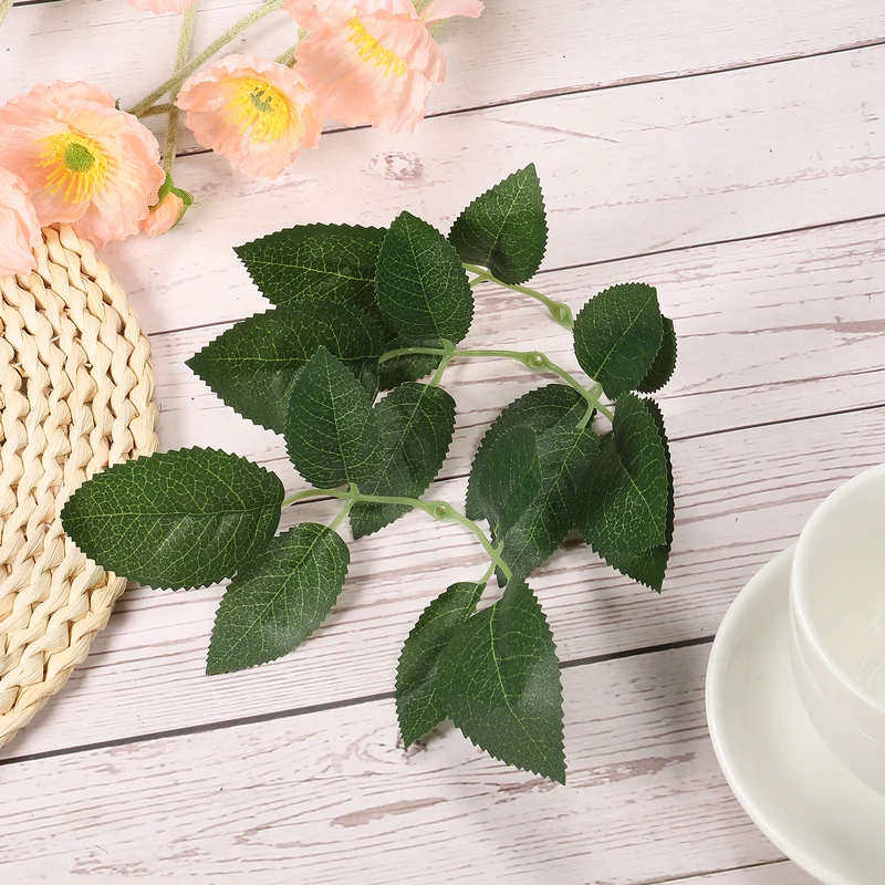 10.2x4.7" Artificial Green Leaves, 60 Pcs Bulk Greenery Leaves Fake Rose Flower Leaves Fake Leaves for Wedding Bouquets Wreaths Decor