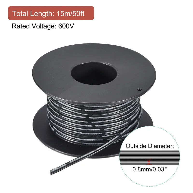 30AWG Silicone Ribbon Cable 2Pin 30 Gauge Flat Cable Silicone Wire 15m/50ft