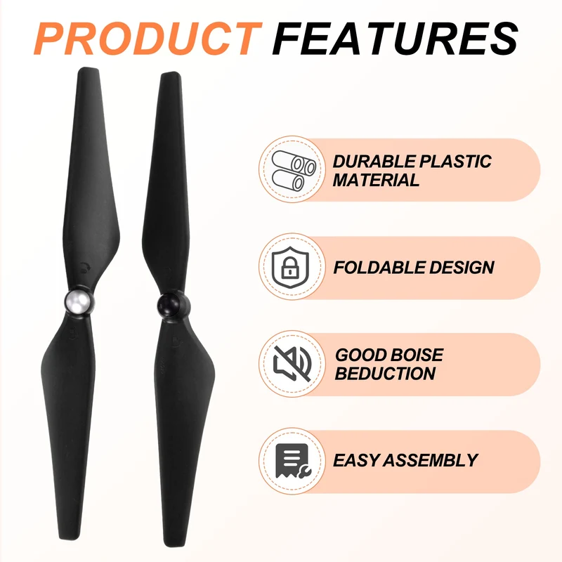 2Pcs 9Inch Plastic Propellers Self-Tightening for Phantom 3 Black