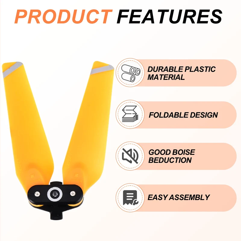 2Pcs 5 Inch Folding Propellers for Spark RC Quadcopter Yellow