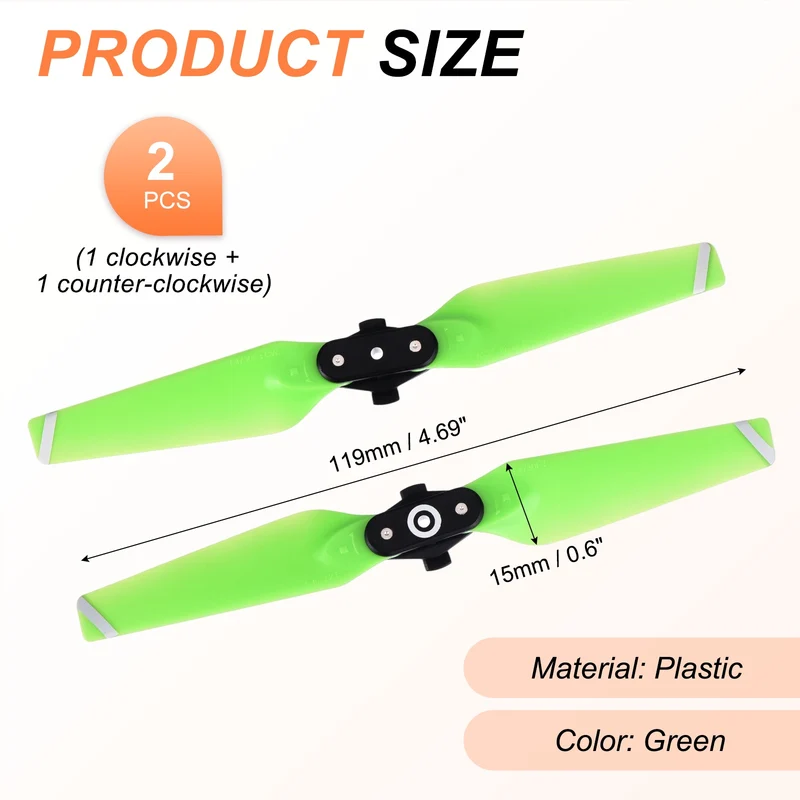 2Pcs 5 Inch Folding Propellers for Spark RC Quadcopter Green