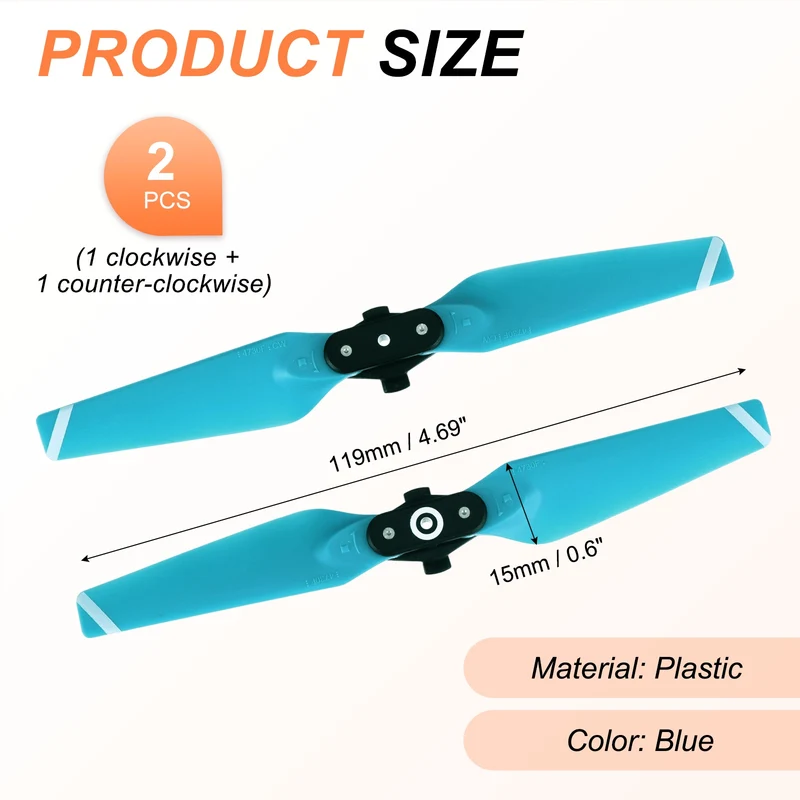 2Pcs 5 Inch Folding Propellers for Spark RC Quadcopter Blue
