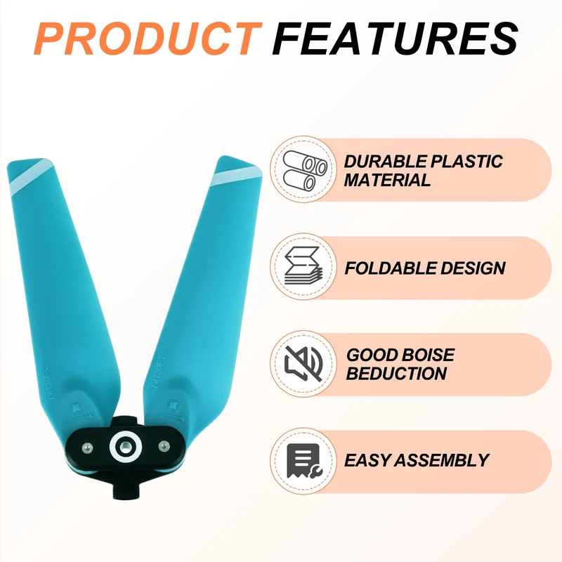 2Pcs 5 Inch Folding Propellers for Spark RC Quadcopter Blue