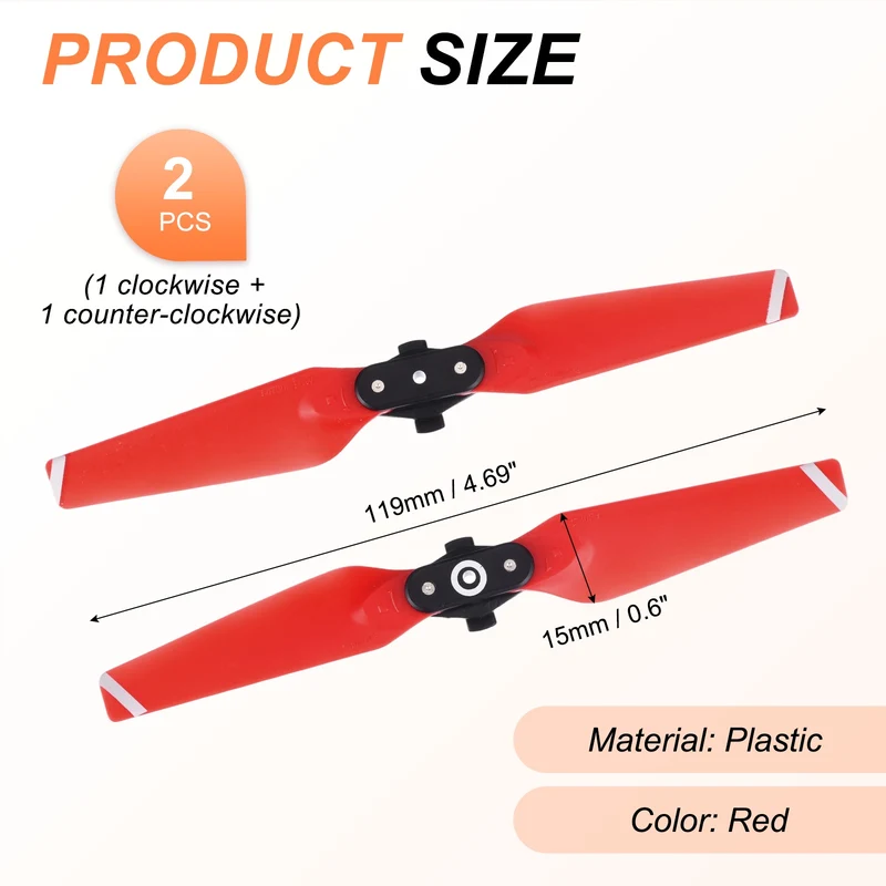 2Pcs 5 Inch Folding Propellers for Spark RC Quadcopter Red