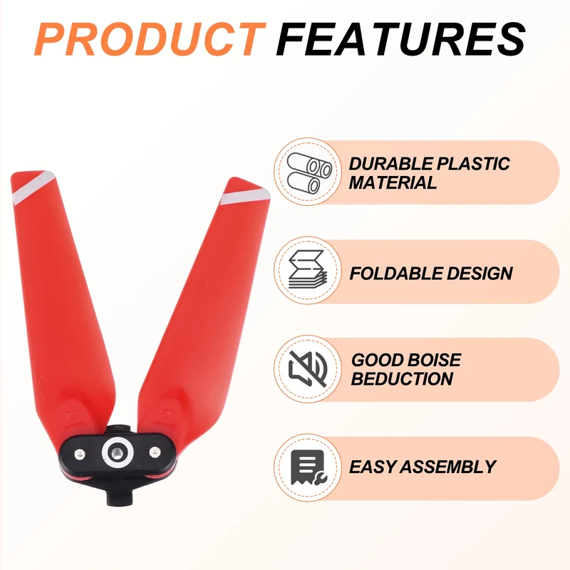 2Pcs 5 Inch Folding Propellers for Spark RC Quadcopter Red