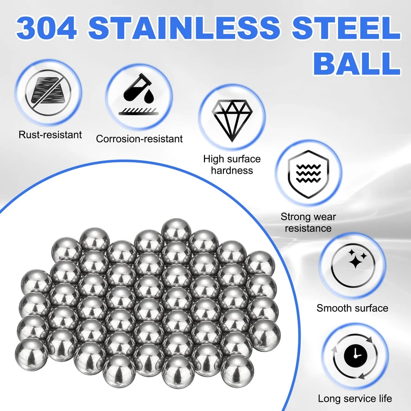10-Pack Bearing Balls, 11mm 304 Stainless Steel G100 Metal Precision Balls