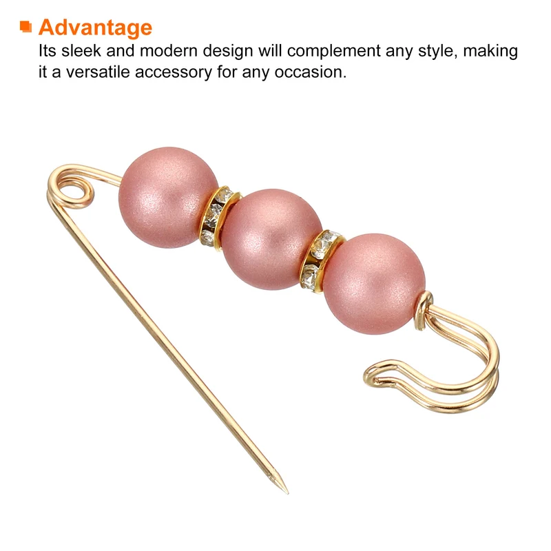 Pearl Brooch Pins 2.3 Inch Faux Pearl Clips, 7 Colors, 7pcs