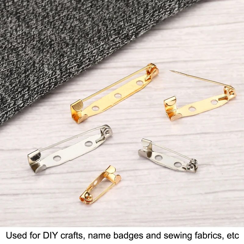 150Pcs Safety Bar Pins 15mm Brooch Clasp Pin Backs for ID Badges, Silver Tone