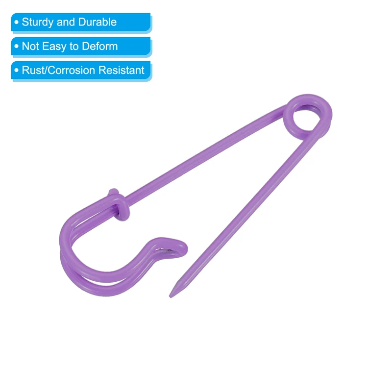 Safety Pins 1.57 Inch Large Metal Sewing Pins Purple 12Pcs