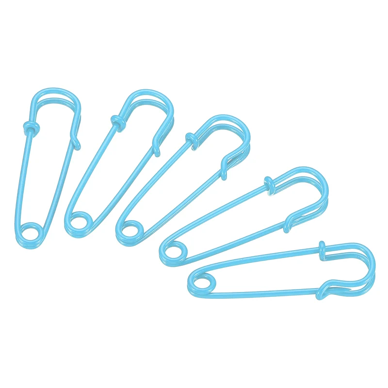 Safety Pins 1.57 Inch Large Metal Sewing Pins Sky Blue 24Pcs