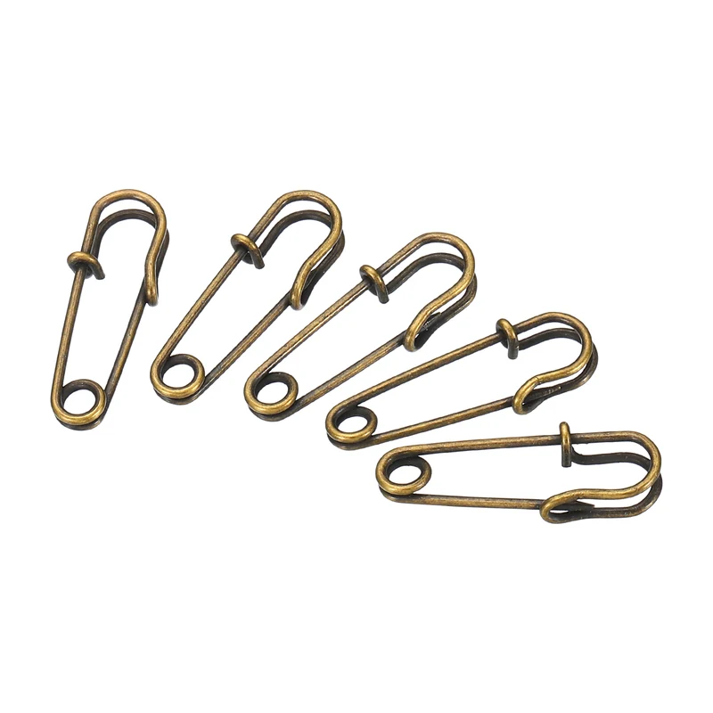 Safety Pins 1.06 Inch Large Metal Sewing Pins Bronze Tone 20Pcs