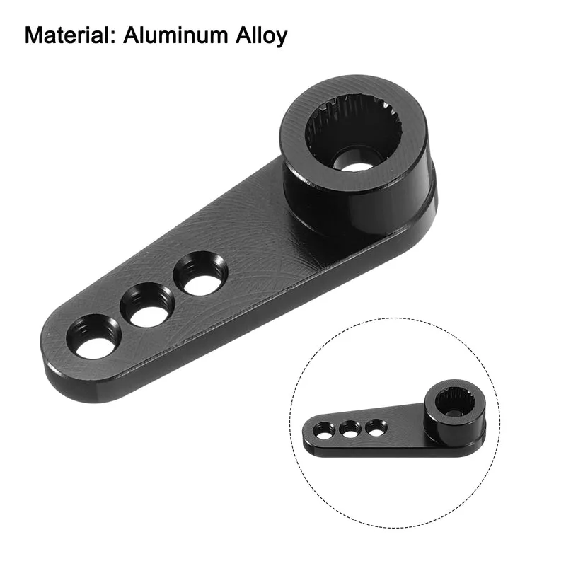 Metal 25T Steering Servo Single Arm Horn Black for RC Car 4 Pcs