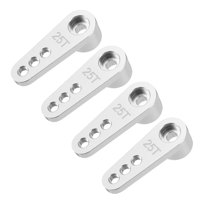 Metal 25T Steering Servo Single Arm Horn Silver for RC Car 4 Pcs