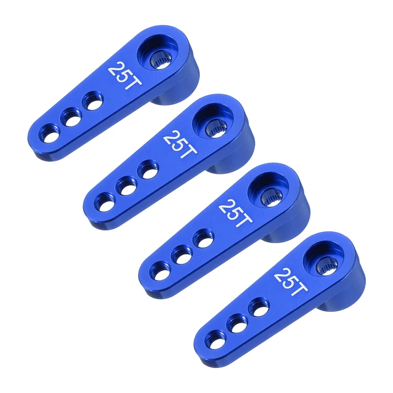 Metal 25T Steering Servo Single Arm Horn Dark Blue for RC Car 4 Pcs