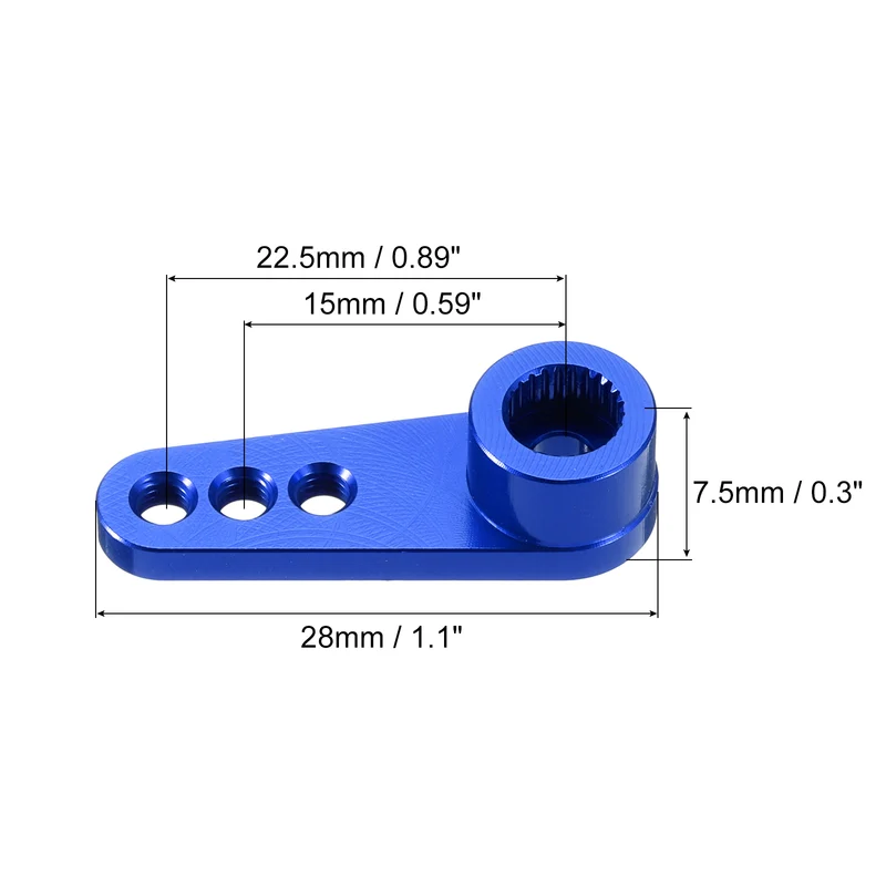 Metal 25T Steering Servo Single Arm Horn Dark Blue for RC Car 1 Pcs