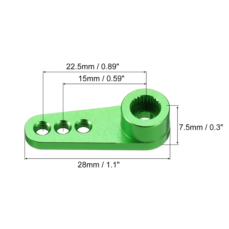 Metal 25T Steering Servo Single Arm Horn Green for RC Car 1 Pcs