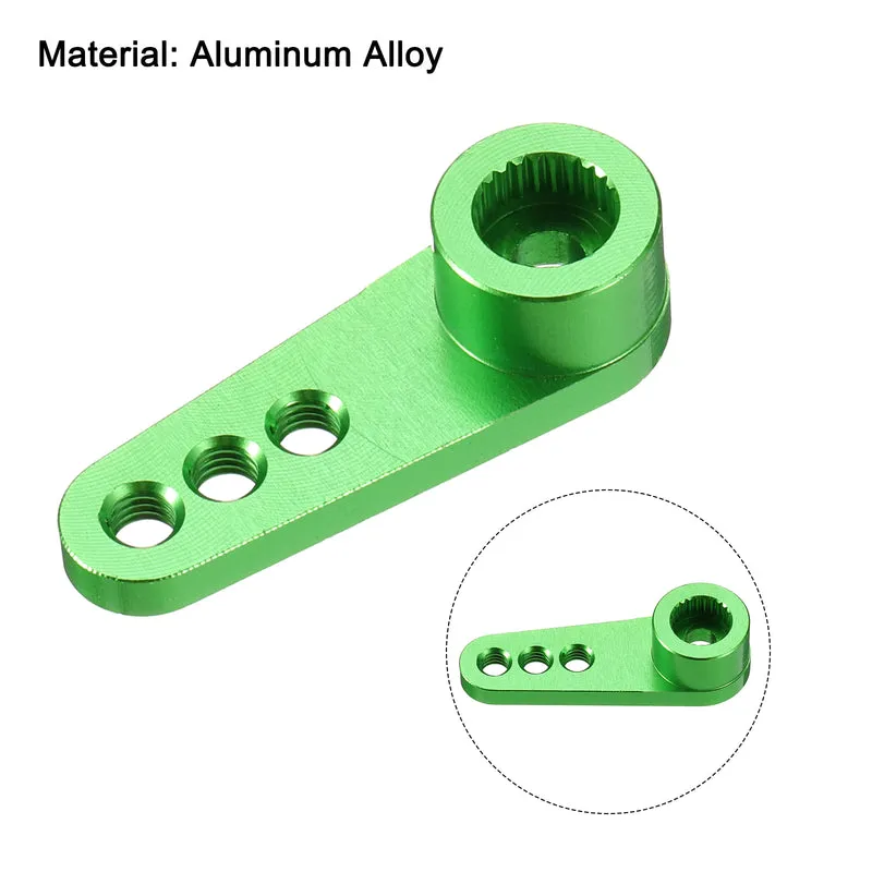 Metal 25T Steering Servo Single Arm Horn Green for RC Car 1 Pcs