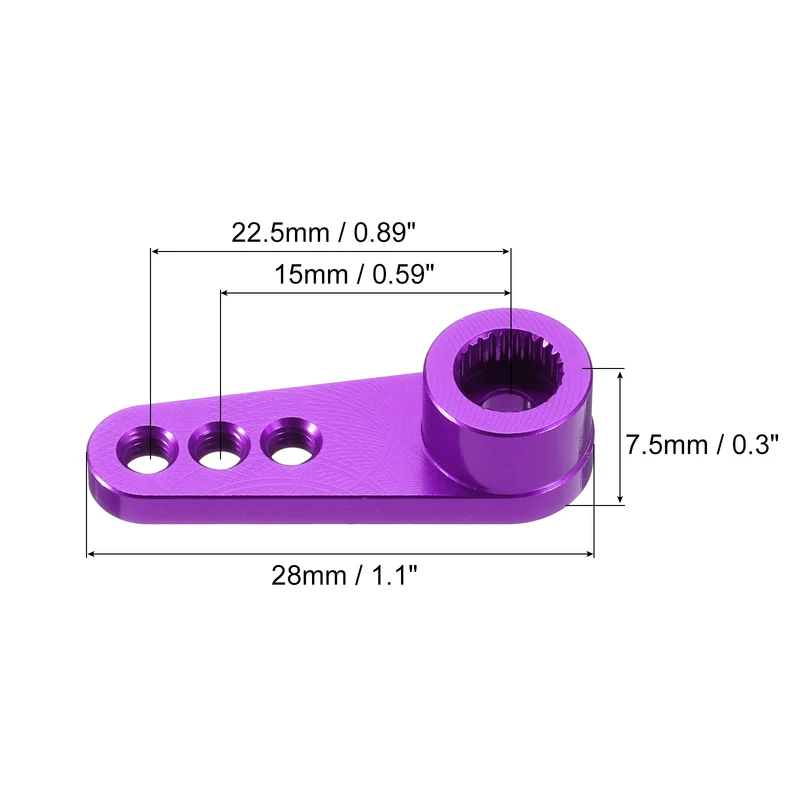 Metal 25T Steering Servo Single Arm Horn Purple for RC Car 1 Pcs