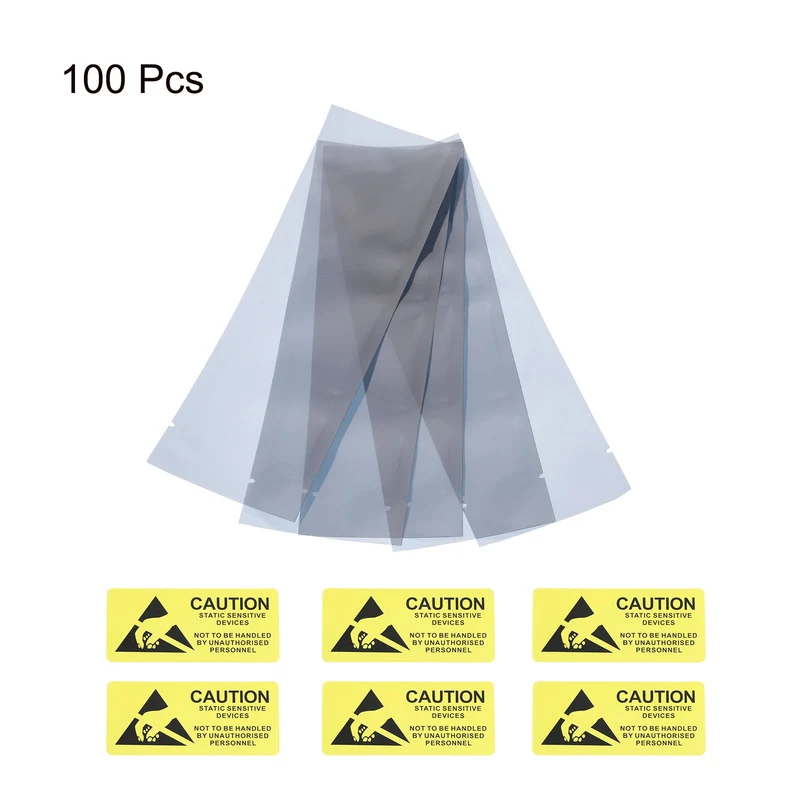 Anti Static Bags Shielding Bag 100pcs 2.4x7inch(6x18cm) Open Top with Labels