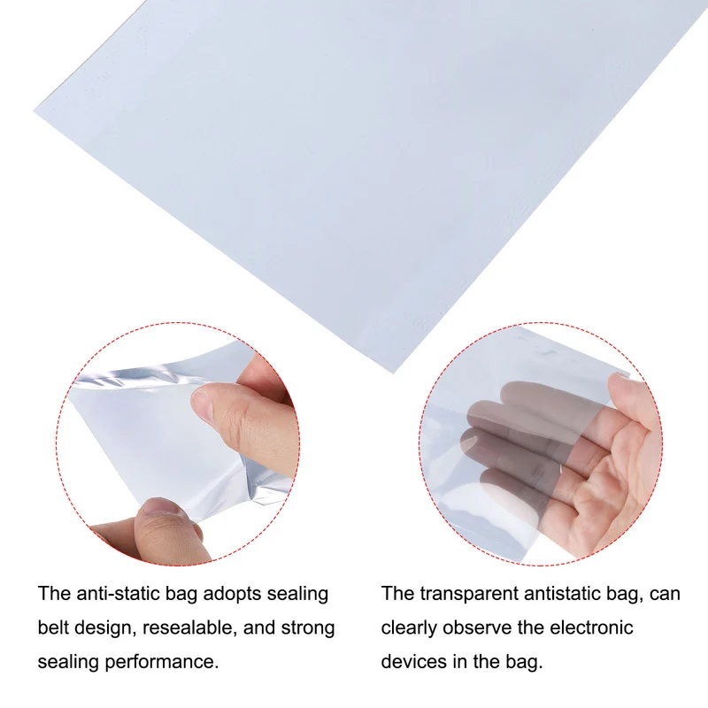 Anti Static Bags Shielding Bag 100pcs 2.4x7inch(6x18cm) Open Top with Labels