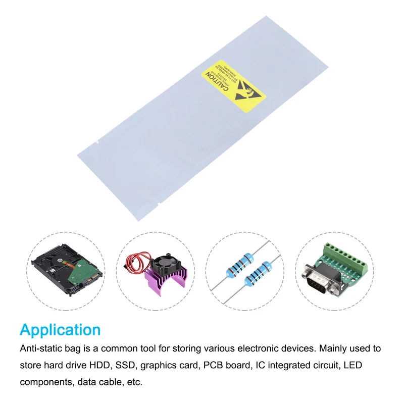 Anti Static Bags Shielding Bag 100pcs 2.4x7inch(6x18cm) Open Top with Labels