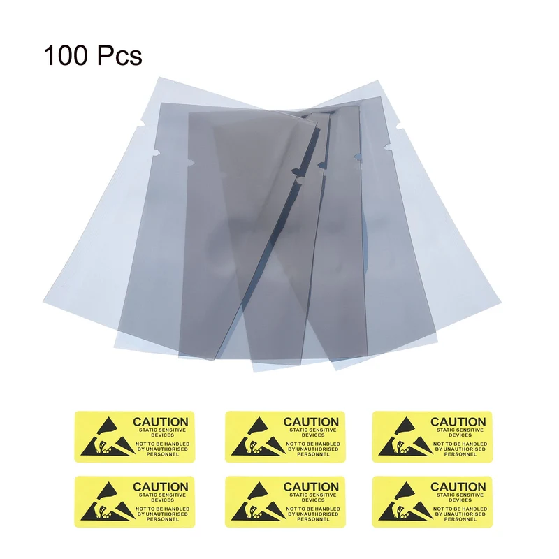 Anti Static Bags Shielding Bag 100pcs 2.4x3.5inch(6x9cm) Open Top with Labels