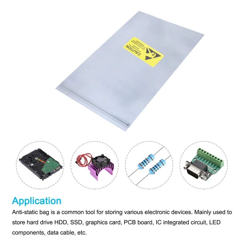 Anti Static Bag Shielding Bag 10pcs 11.8x17.7"(30x45cm) Resealable with Label