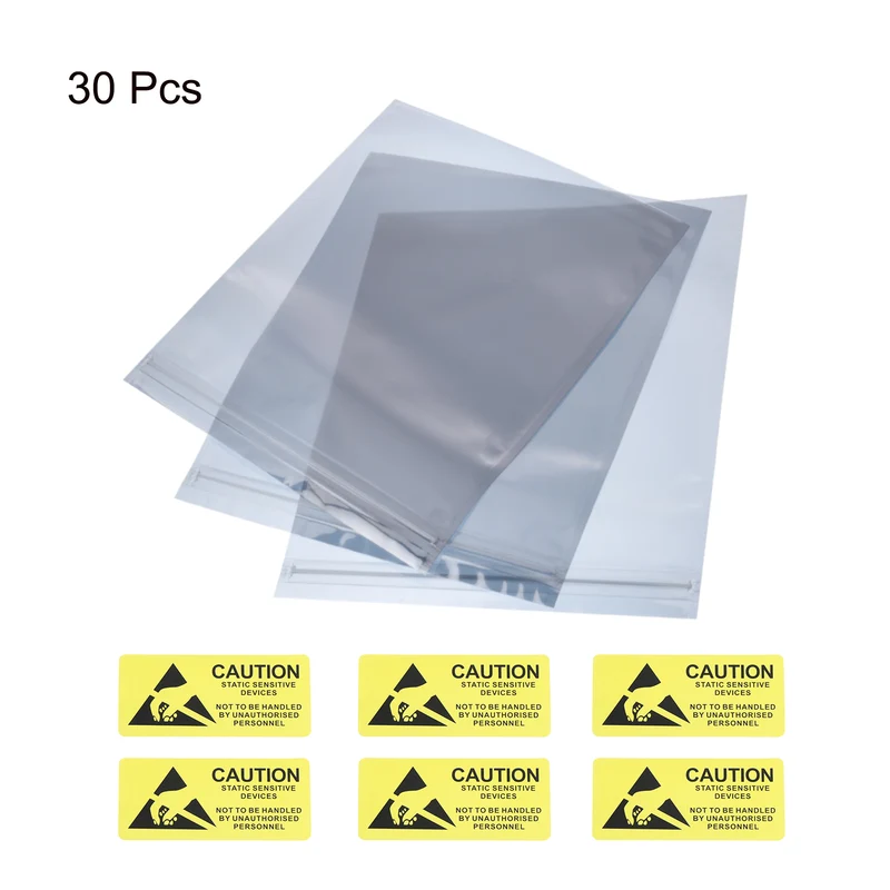 Anti Static Bag Shielding Bag 30pcs 11x13inch(28x33cm) Resealable with Labels
