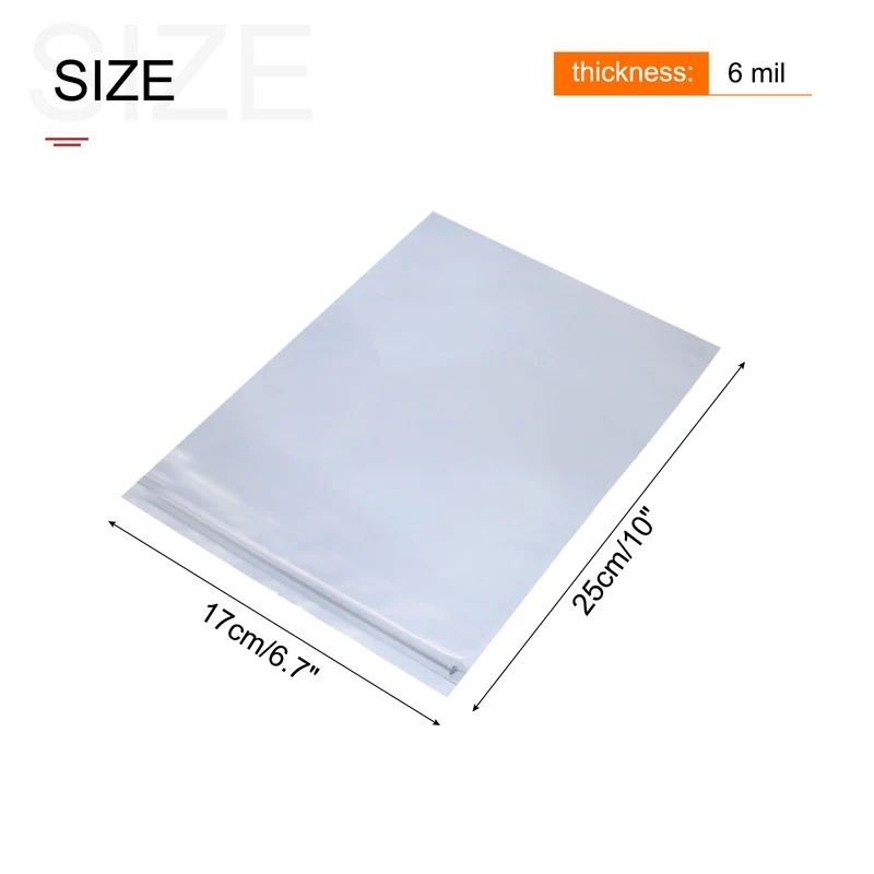 Anti Static Bag Shielding Bag 50pcs 6.7x9.8inch(17x25cm) Resealable with Labels