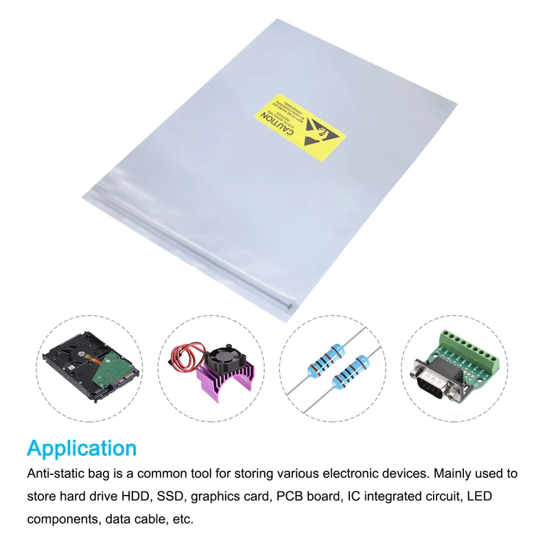 Anti Static Bag Shielding Bag 50pcs 6.7x9.8inch(17x25cm) Resealable with Labels