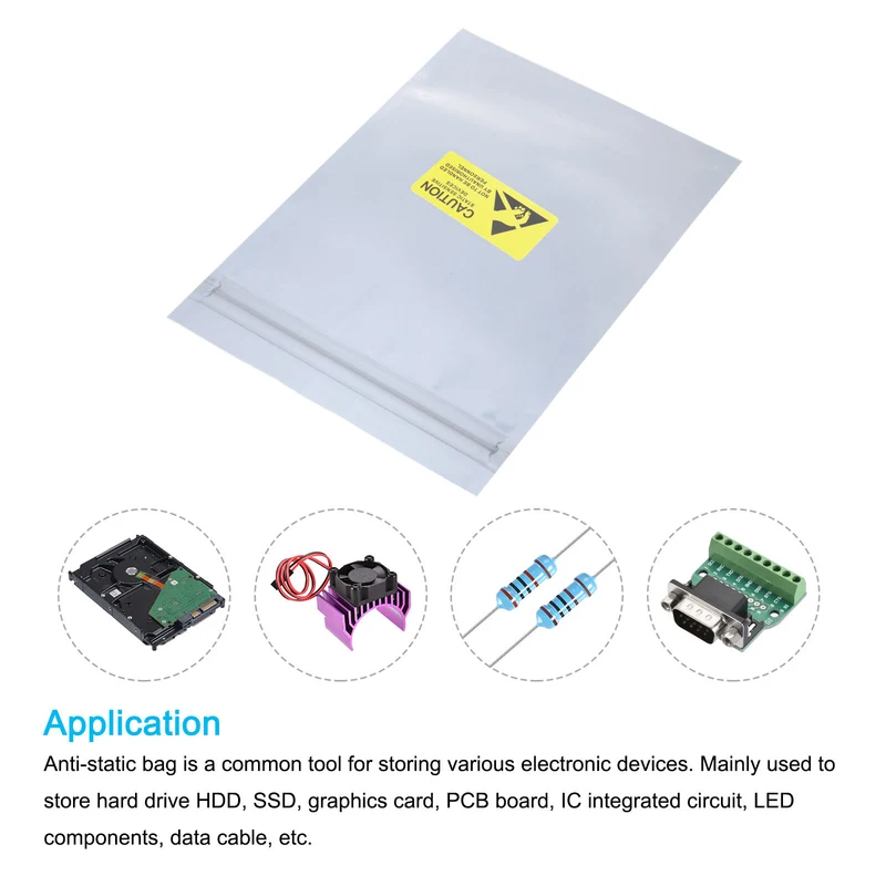 Anti Static Bag Shielding Bag 50pcs 5x7inch(13x18cm) Resealable with Labels