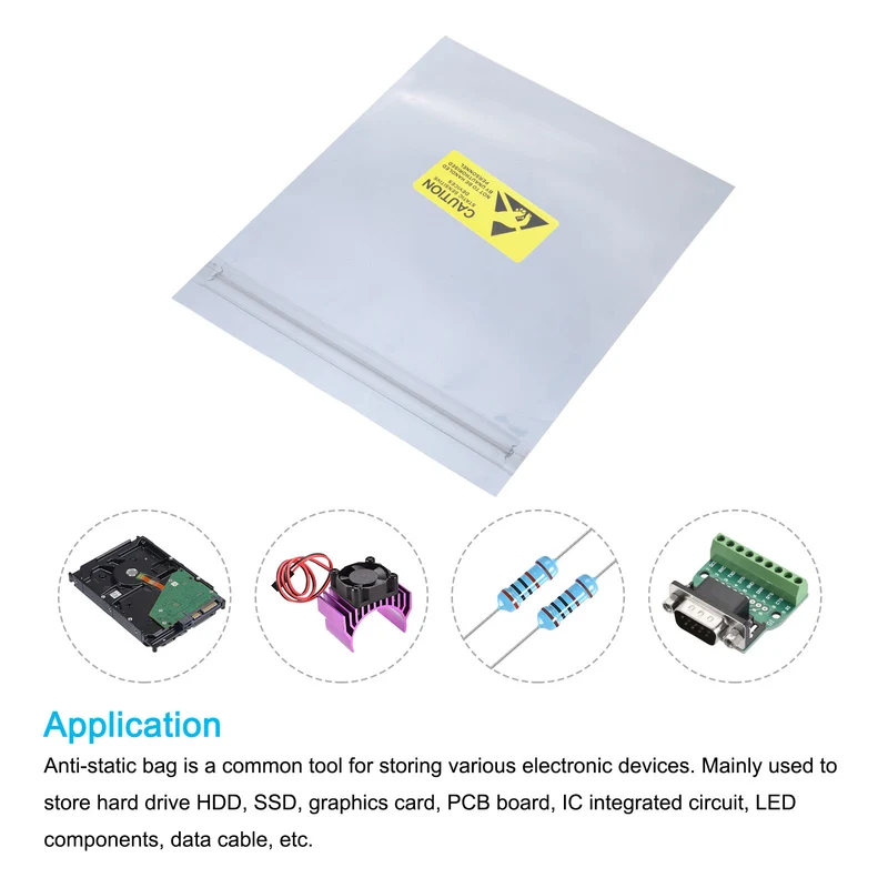 Anti Static Bag Shielding Bag 50pcs 4.7x6inch(12x15cm) Resealable with Labels