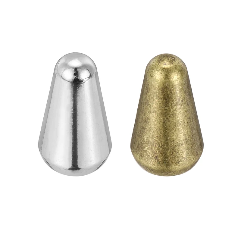 Guitar Toggle Switch Tip 3/5 Way Brass Cross Slot Silver/Bronze 2Pcs