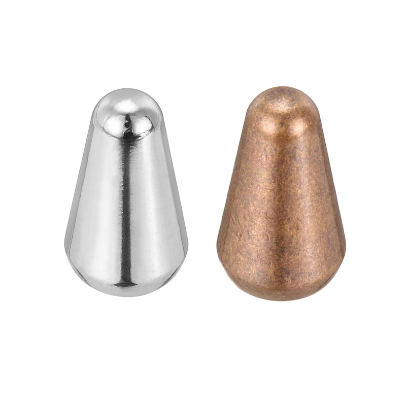 Guitar Toggle Switch Tip 3/5 Way Brass Cross Slot Silver/Red Copper 2Pcs
