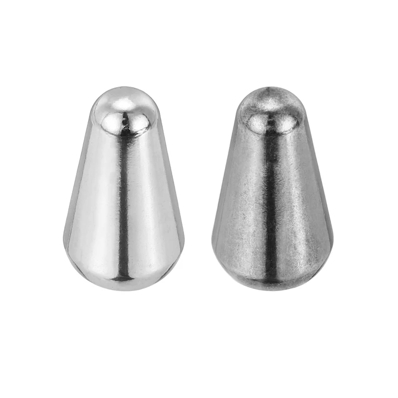 Guitar Toggle Switch Tip 3/5 Way Brass Cross Slot Silver/Matte Black 2Pcs